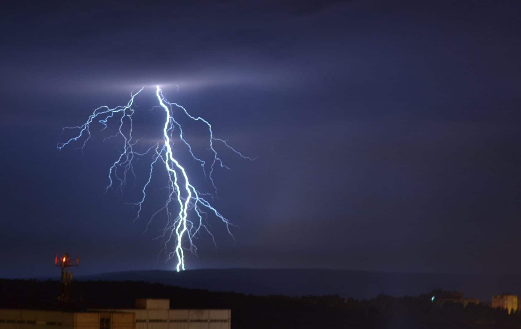 lightning, lightnings, flash. rain, thunderstorm, night, flash at night